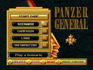 Panzer General title screen for Playstation
